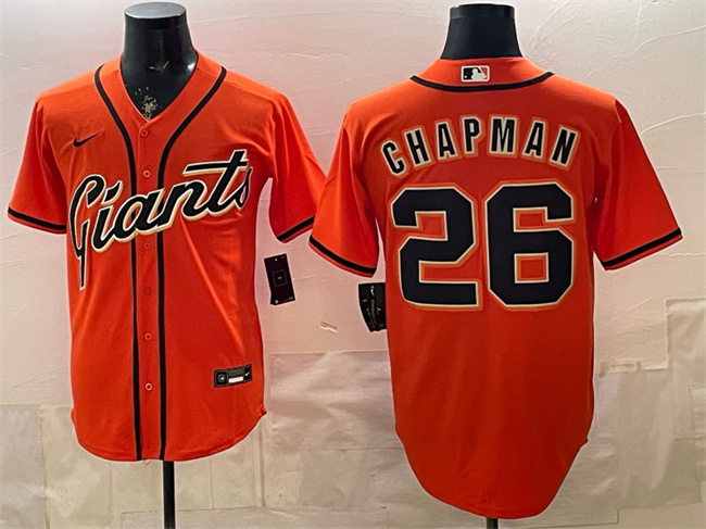 Men's San Francisco Giants #26 Matt Chapman Orange Cool Base Stitched Baseball Jersey